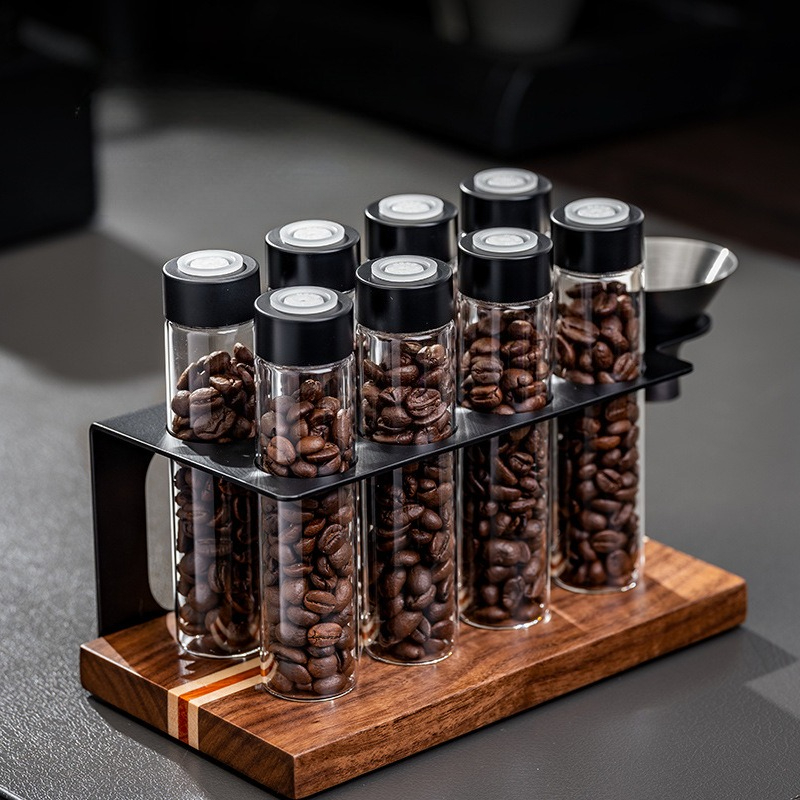 Kitchen Appliances Organizer - JUSTINLAU Glass Coffee Bean Storage Jars
