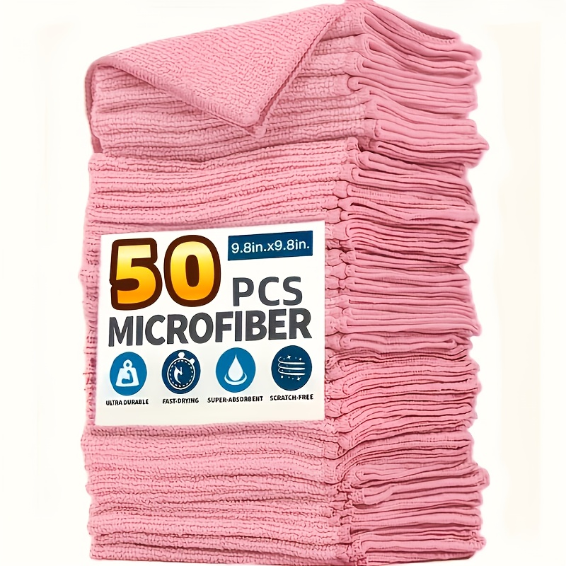 Kitchen Appliances Home - 1-50Pcs Light Pink Microfiber Kitchen Towels