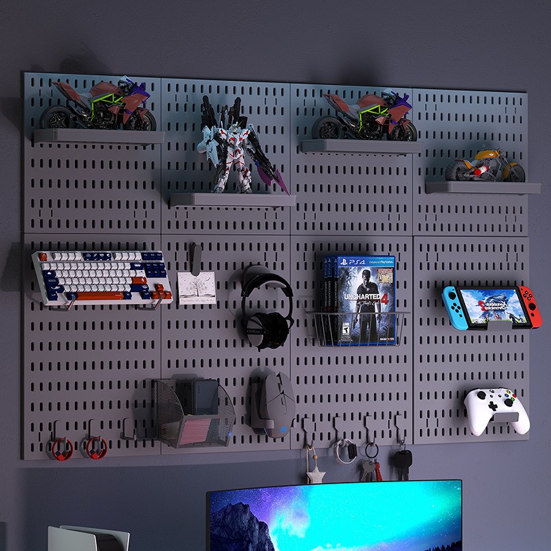 Kitchen Appliances Organizer - Non Drill Wall Mounted Storage Pegboard