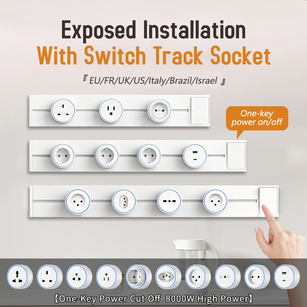 Kitchen Appliances Uk - White Home Movable Power Track Socket