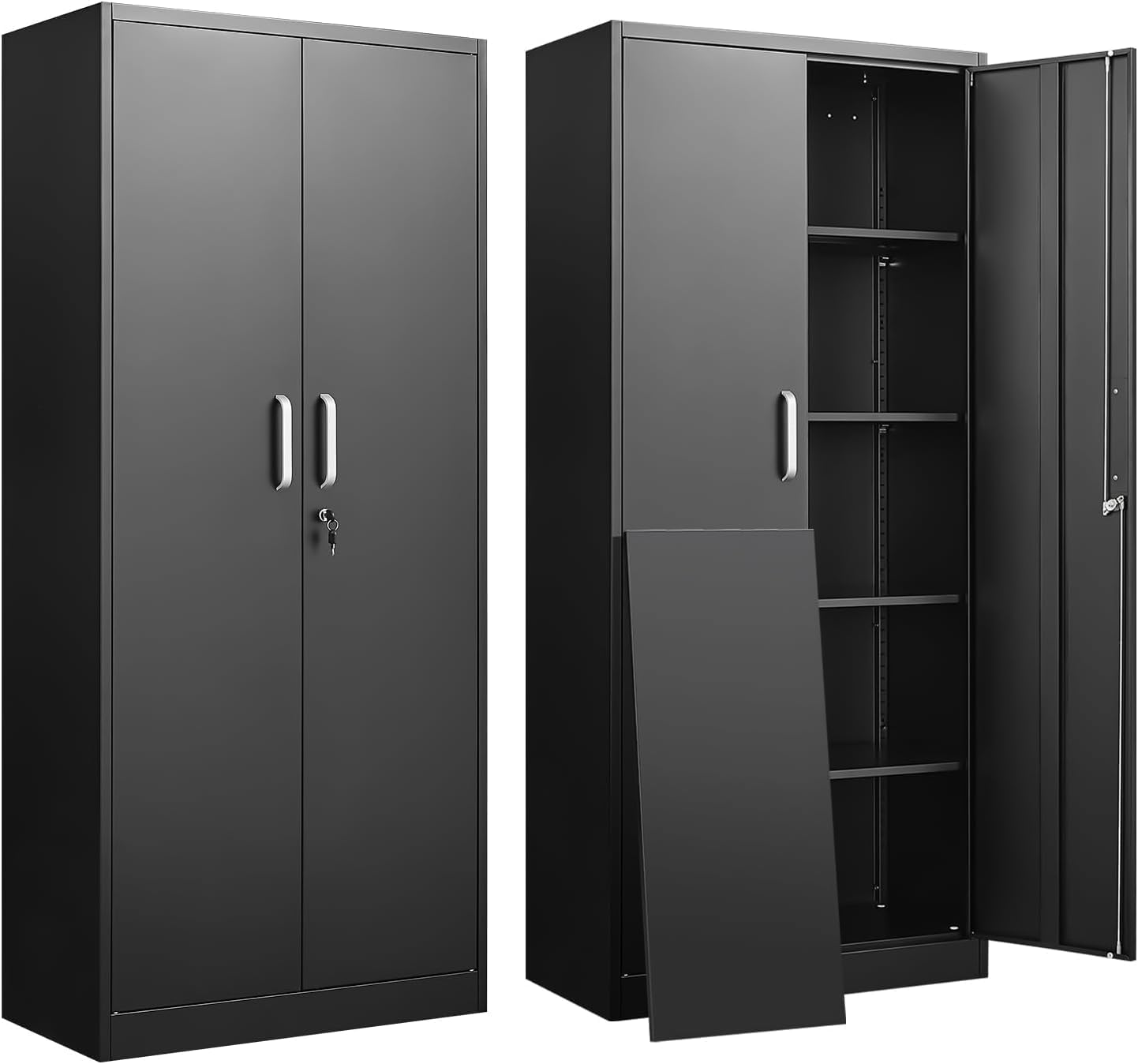 Kitchen Appliances Organizer - Metal Storage Cabinet With Adjustable Shelves