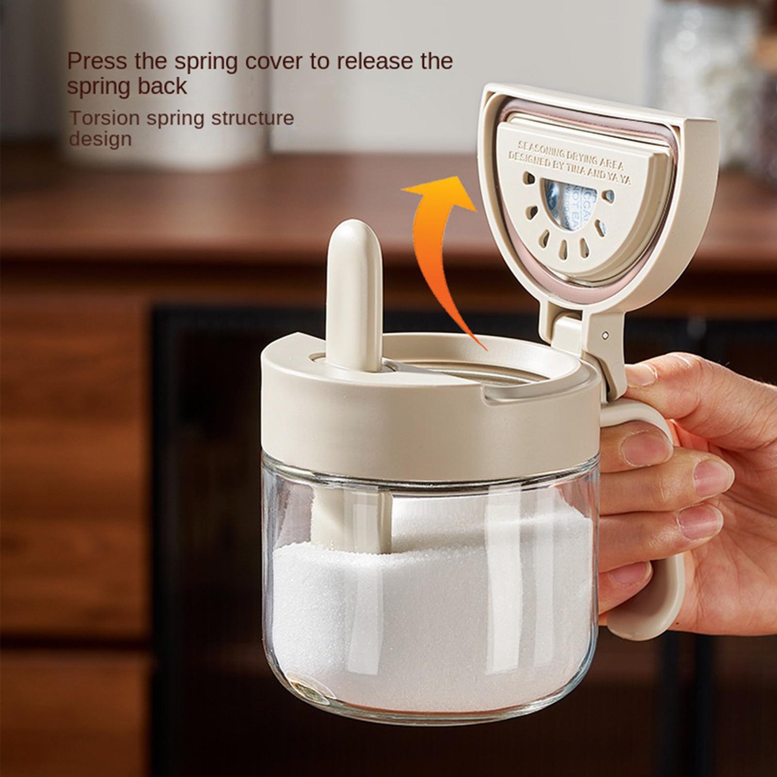Kitchen Appliances Organizer - Seasoning Jar Leak-Proof Salt Storage with