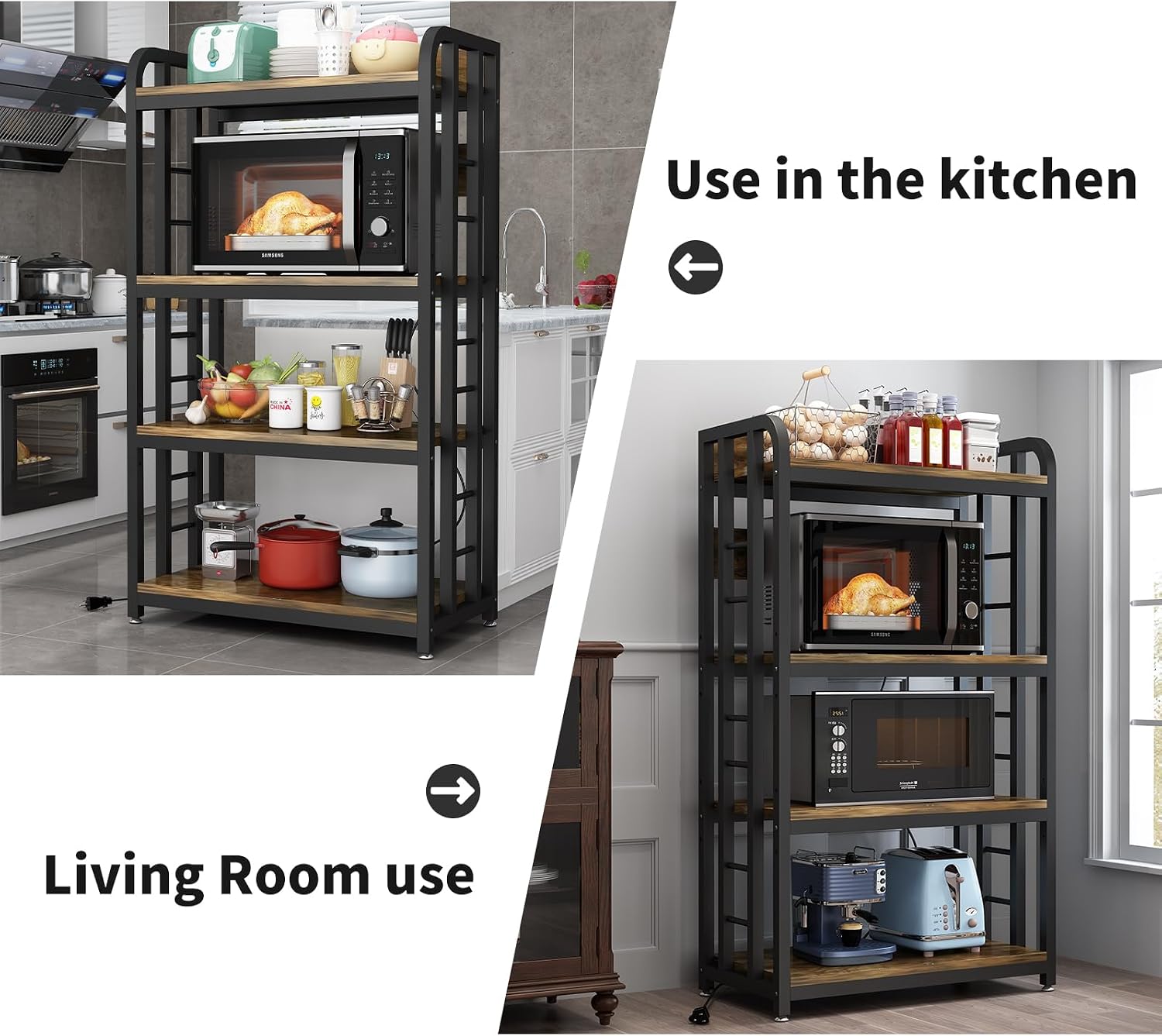 4 Tier Kitchen Bakers Rack Wit - đánh giá và giá Kitchen Appliances Countertop