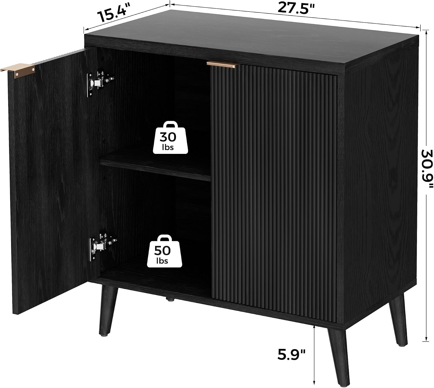Fluted Buffet Cabinet With Sto - đánh giá và giá Kitchen Appliances Organizer