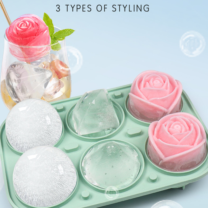 3D Rose Diamond Round Ice Cube - đánh giá và giá Kitchen Appliances And Utensils