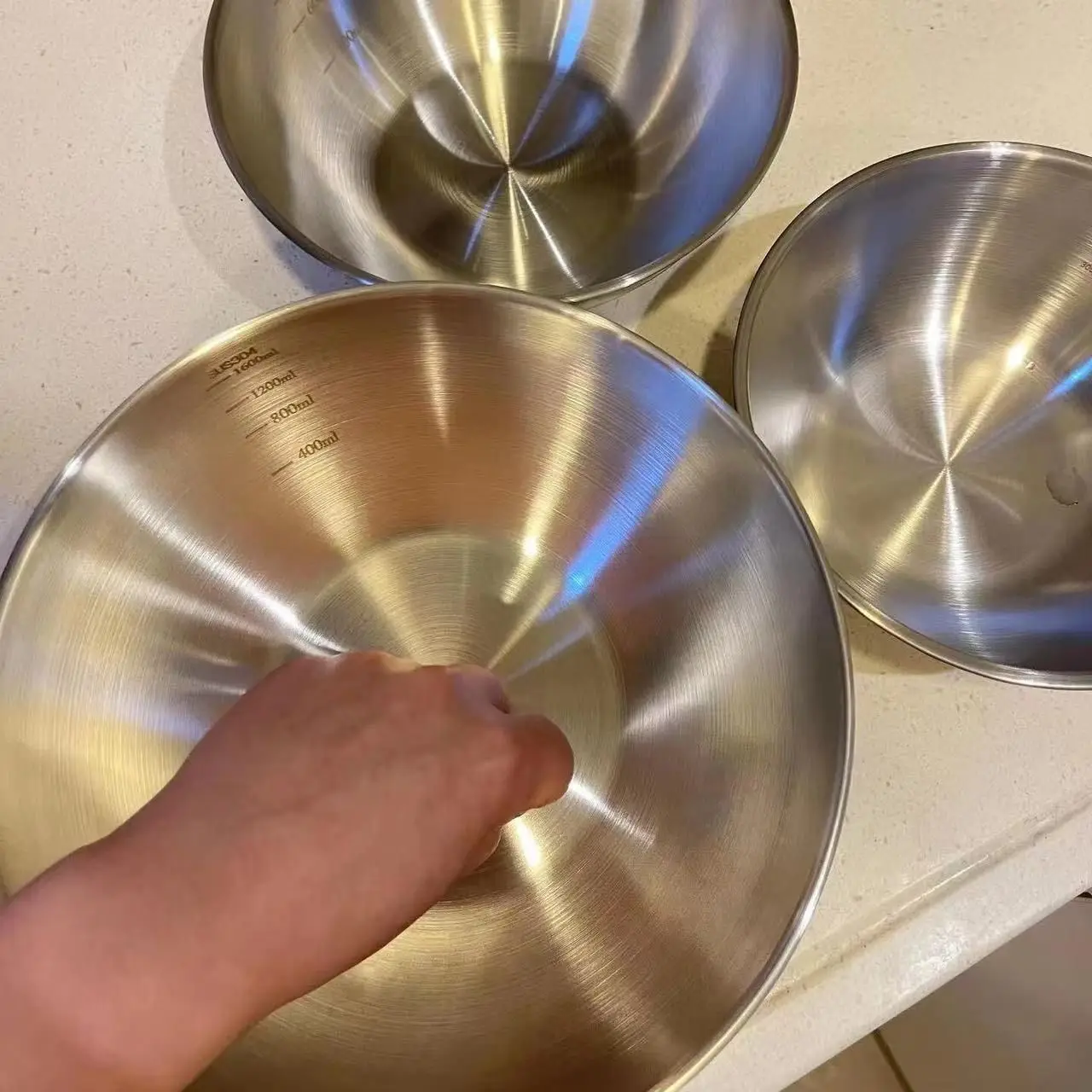 1-3 Stainless Steel Bowl Set w - đánh giá và giá Kitchen Appliances Organizer