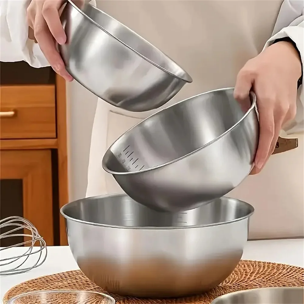 1-3 Stainless Steel Bowl Set w - đánh giá và giá Kitchen Appliances Organizer