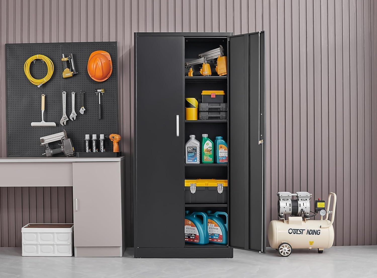 Metal Storage Cabinet With Adj - đánh giá và giá Kitchen Appliances Organizer