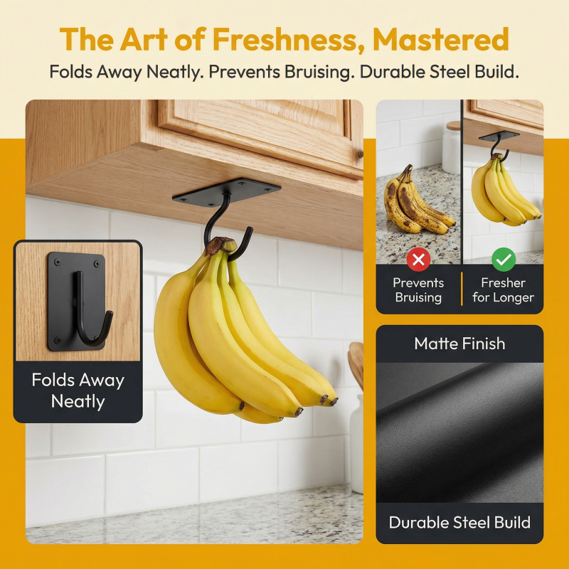 Black Metal Self-Adhesive Bana - đánh giá và giá Kitchen Appliances Organizer